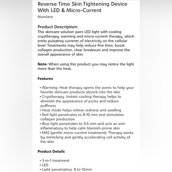 Numiere 2 face Micro-current therapy facial device - Picture 6 of 6